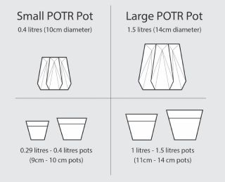 POTR pots sizes